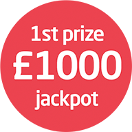 1st prize £1000 jackpot